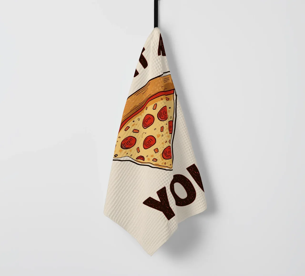 Pizza slice with "I WANT A Pizza YOU" canovaccio da cucina da DesignDoodle