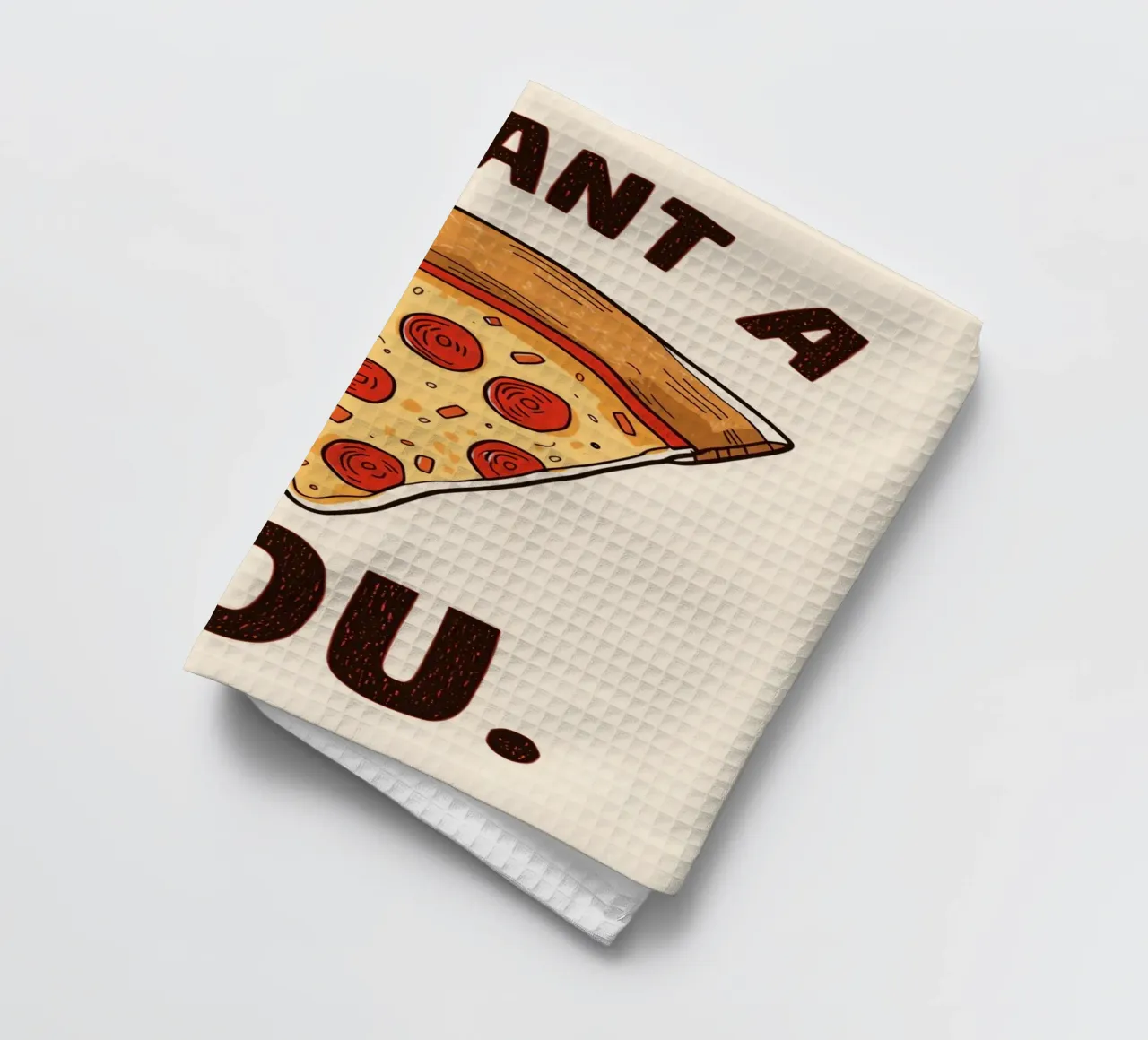 Pizza slice with "I WANT A Pizza YOU" canovaccio da cucina da DesignDoodle
