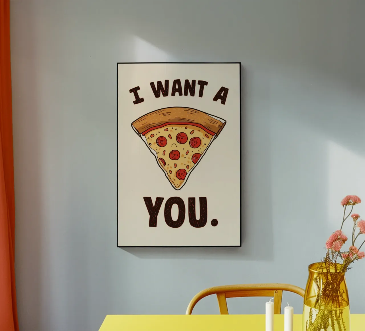 Pizza slice with "I WANT A Pizza YOU" plexiglass da DesignDoodle