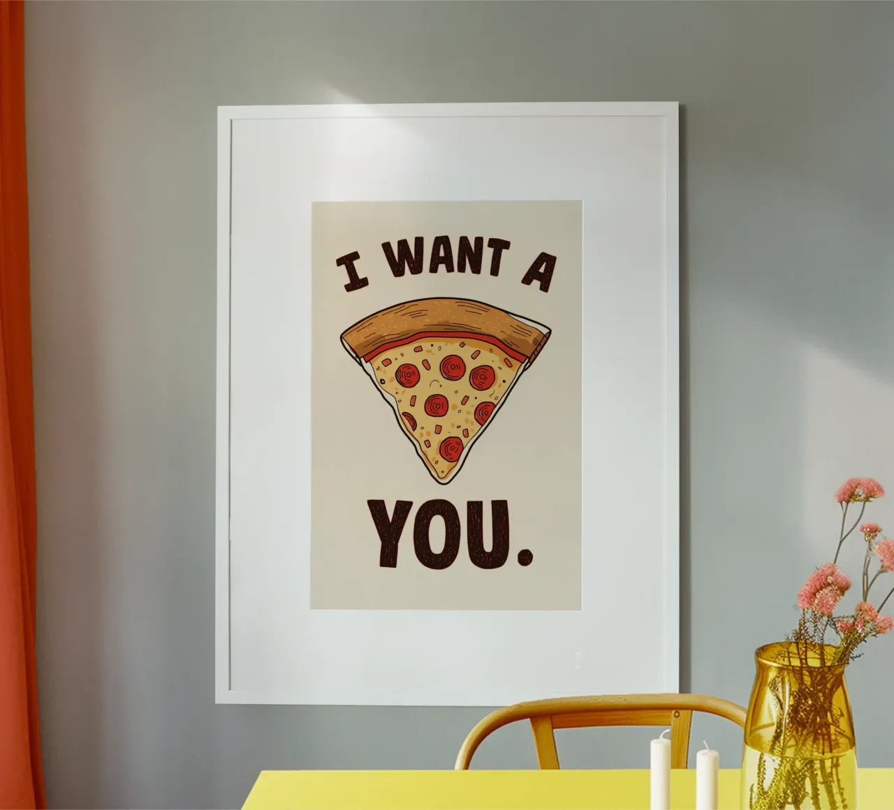 Pizza slice with "I WANT A Pizza YOU" poster da DesignDoodle