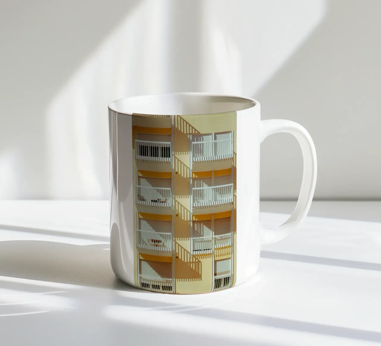 square home building tazza in ceramica da juli