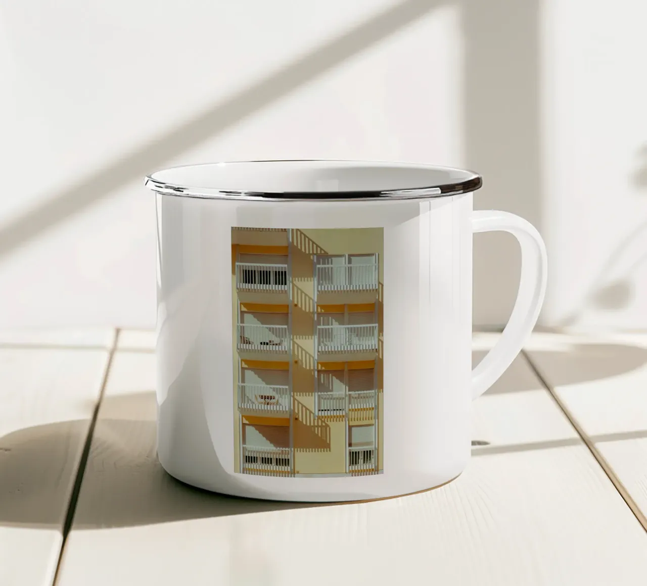 square home building tazza in smalto da juli