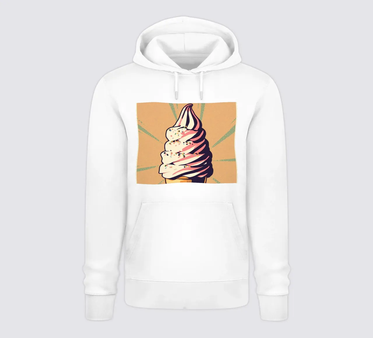 Cono gelato soft serve con zuccherini felpa con cappuccio da DesignDoodle