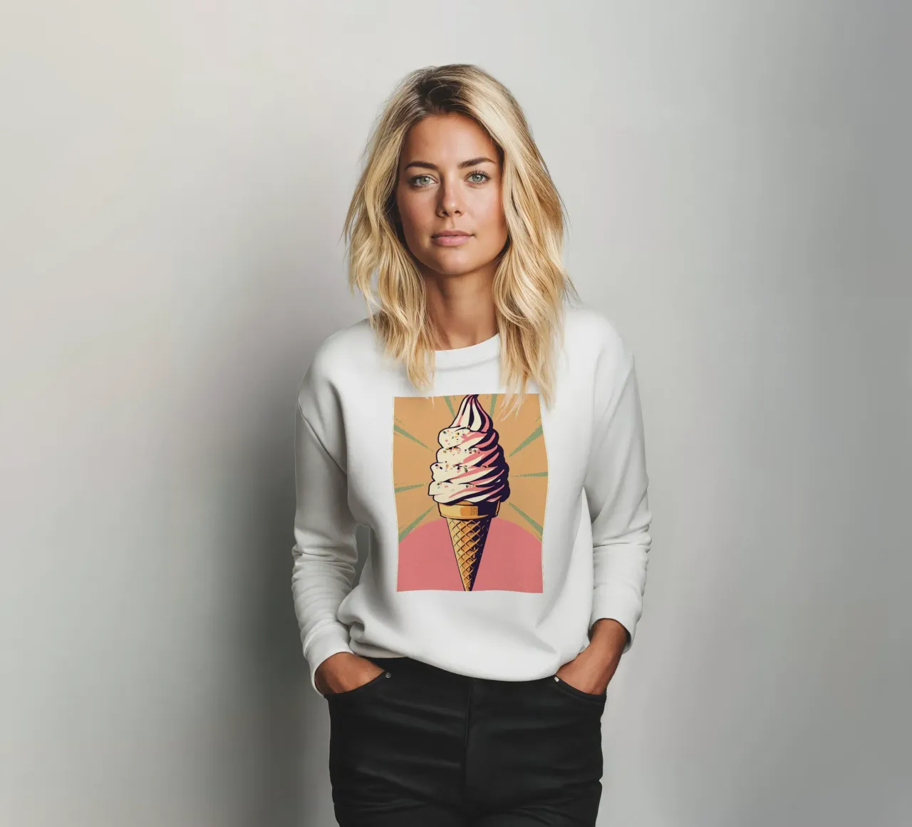 Soft-Serve-Eiscreme-Tüte mit Streuseln Sweatshirt von DesignDoodle