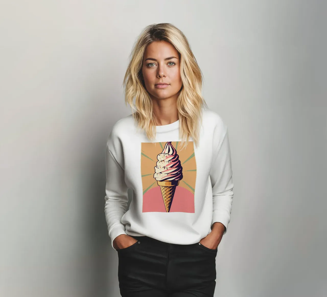 Cono gelato soft serve con zuccherini felpa da DesignDoodle