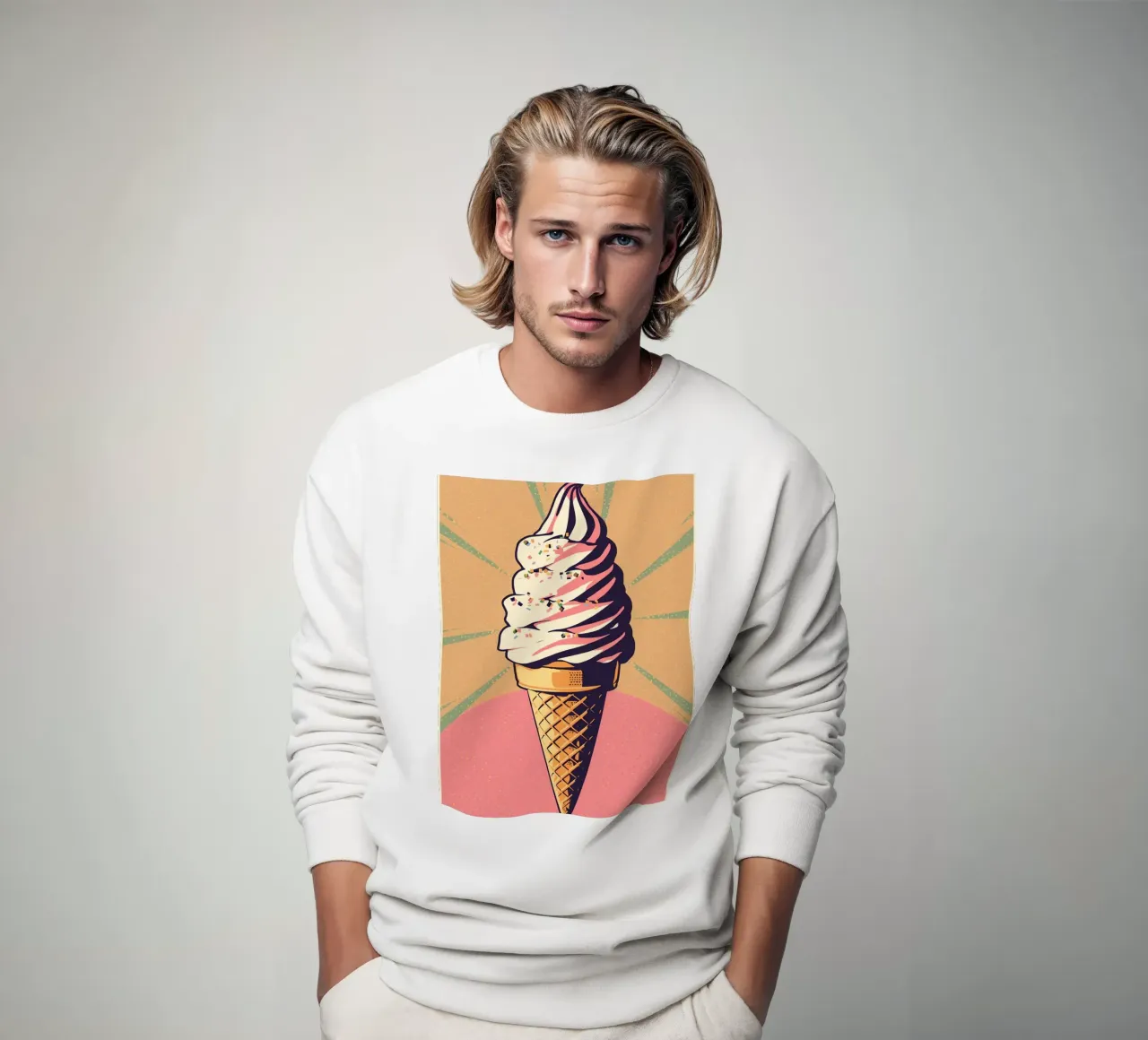 Soft-Serve-Eiscreme-Tüte mit Streuseln Sweatshirt von DesignDoodle