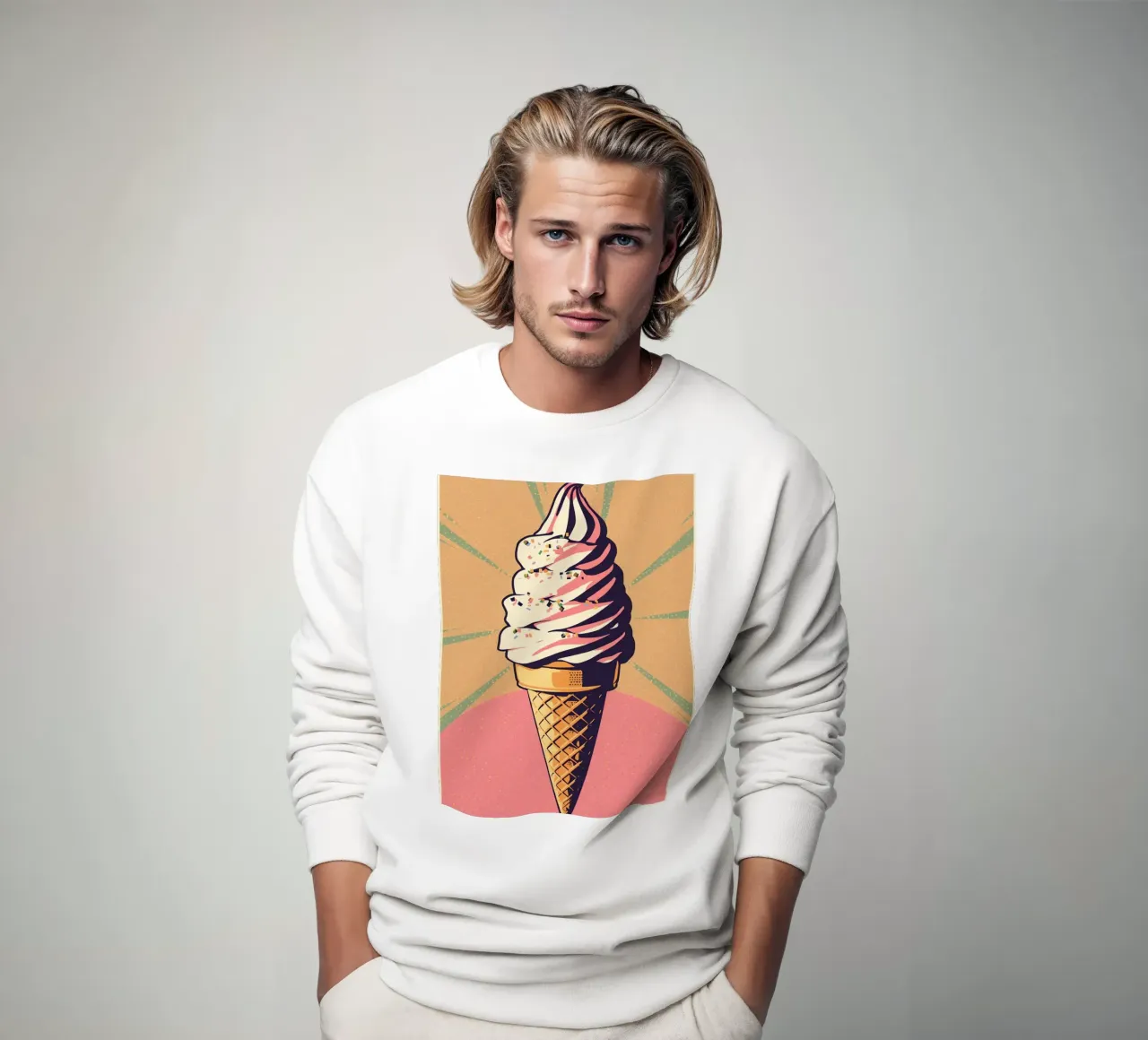 Cono gelato soft serve con zuccherini felpa da DesignDoodle