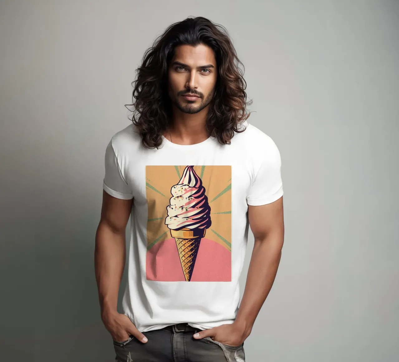 Cono gelato soft serve con zuccherini t-shirt da DesignDoodle