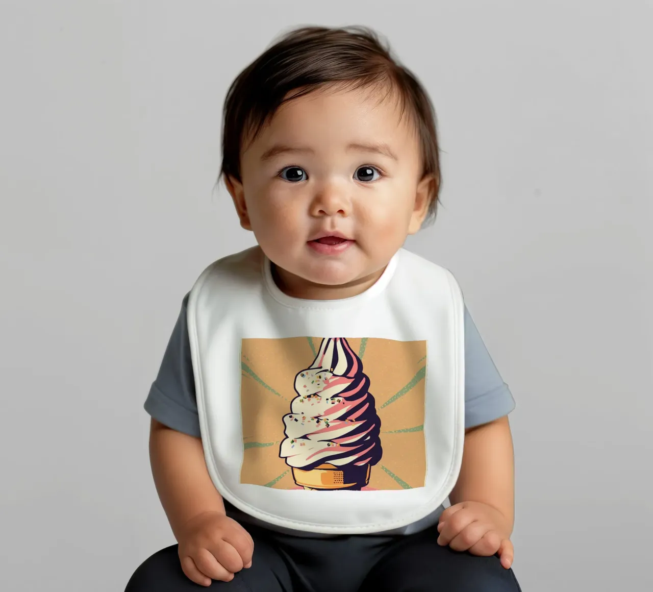 Cono gelato soft serve con zuccherini bavaglino da DesignDoodle