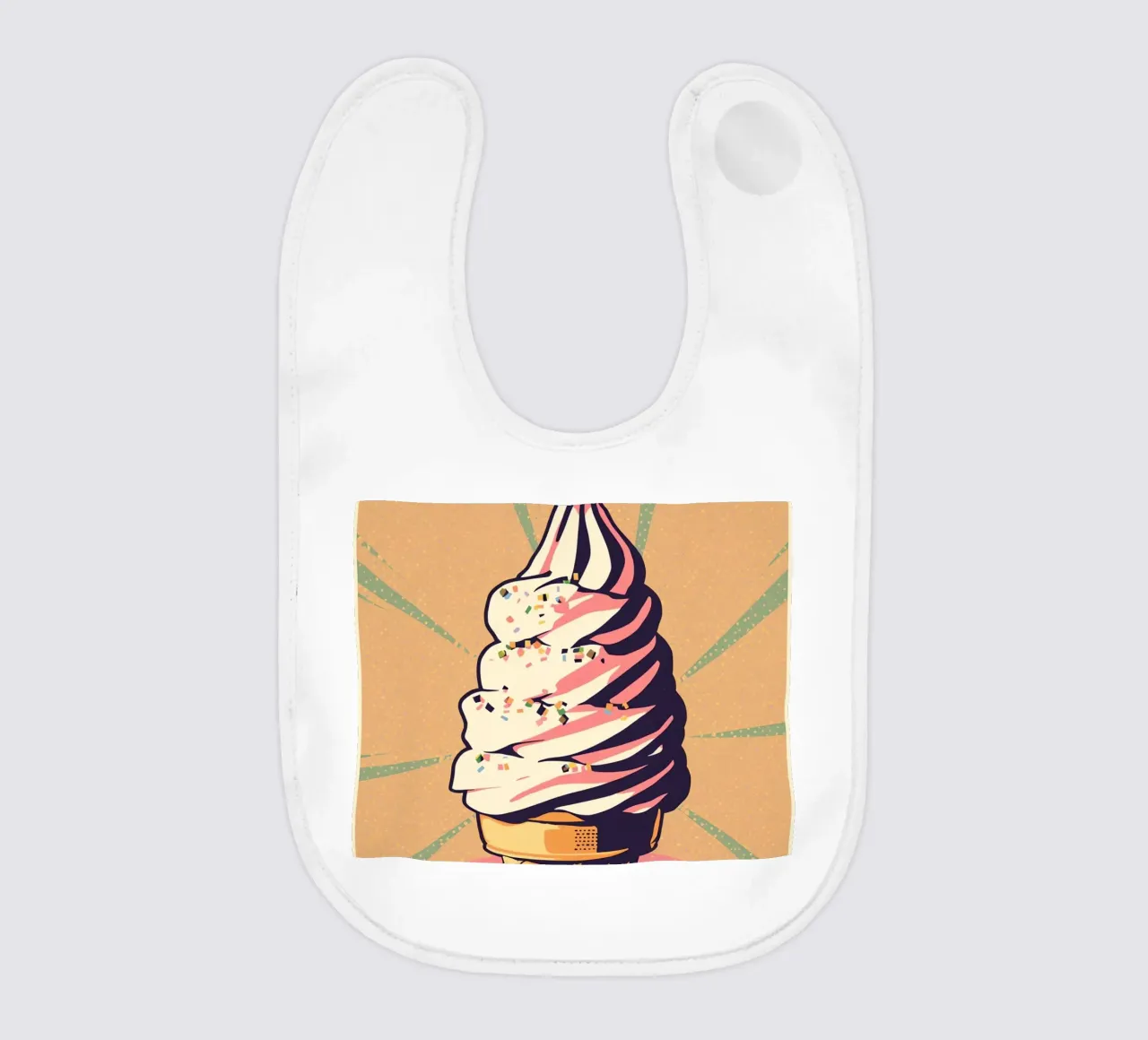 Cono gelato soft serve con zuccherini bavaglino da DesignDoodle