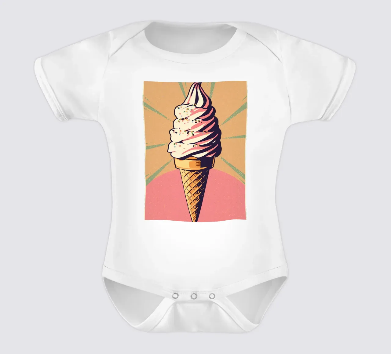 Cono gelato soft serve con zuccherini body neonato maniche corte da DesignDoodle