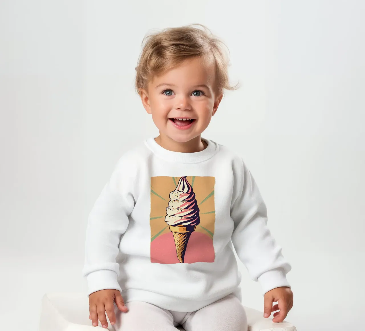 Cono gelato soft serve con zuccherini felpa neonato da DesignDoodle