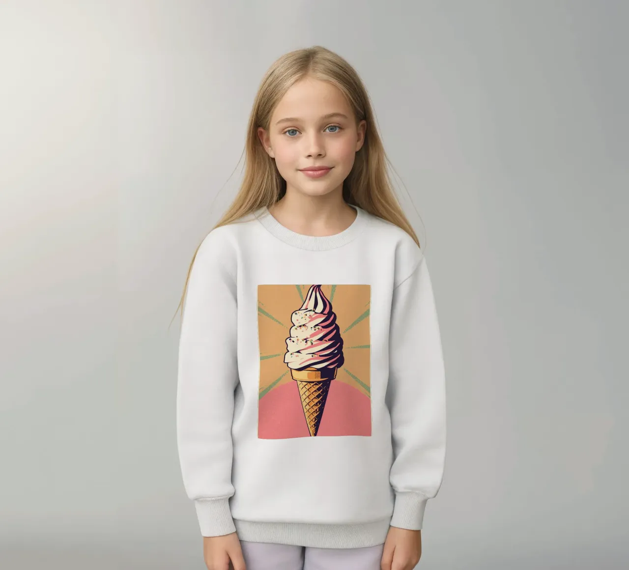 Cono gelato soft serve con zuccherini felpa bambino da DesignDoodle