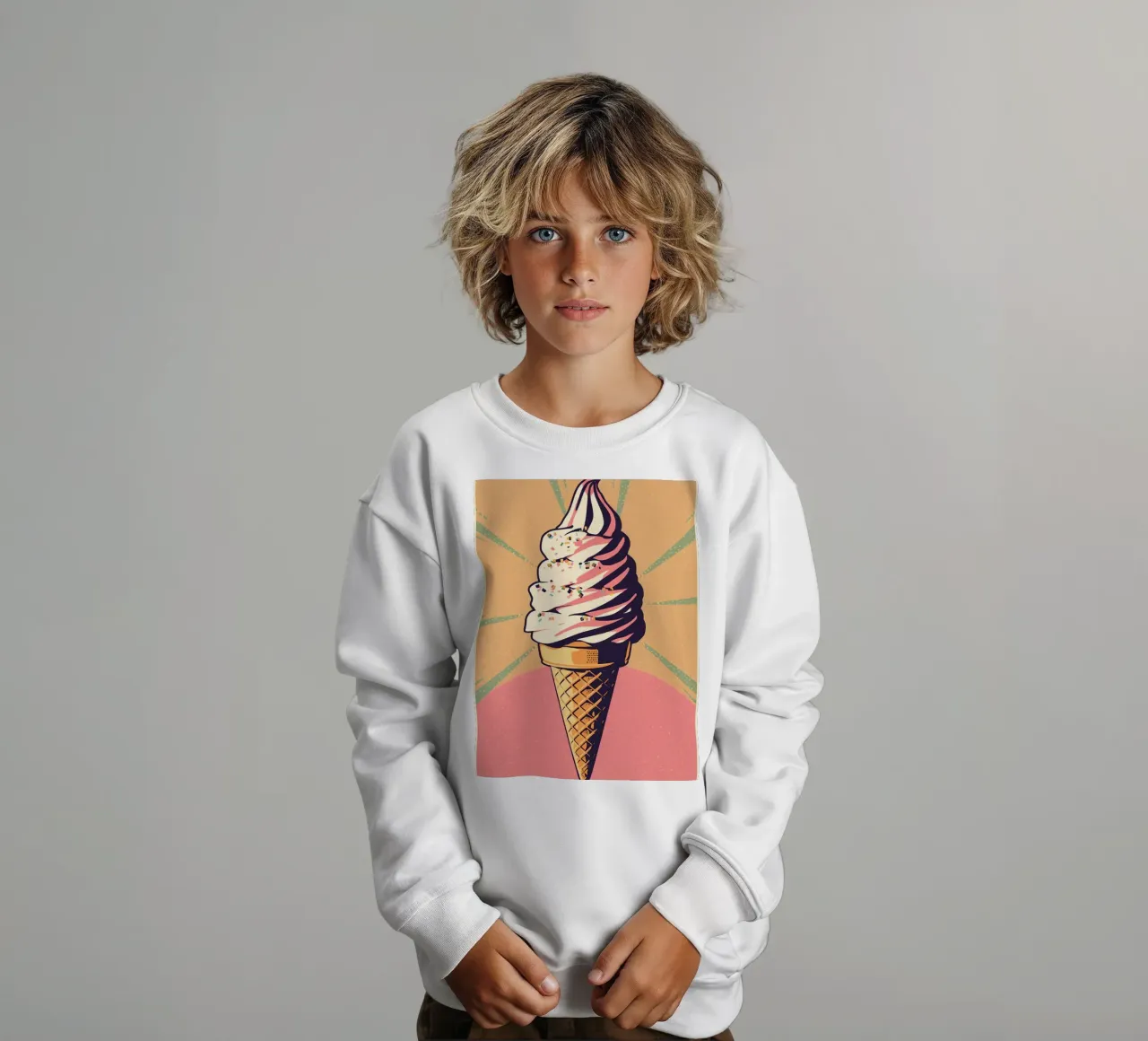 Cono gelato soft serve con zuccherini felpa bambino da DesignDoodle