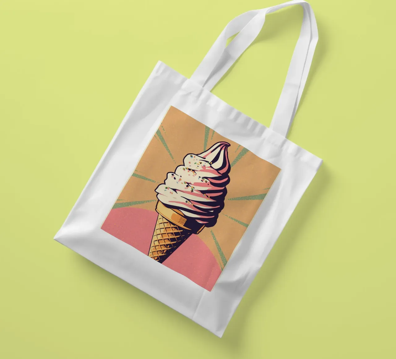 Cono gelato soft serve con zuccherini borsa in juta da DesignDoodle