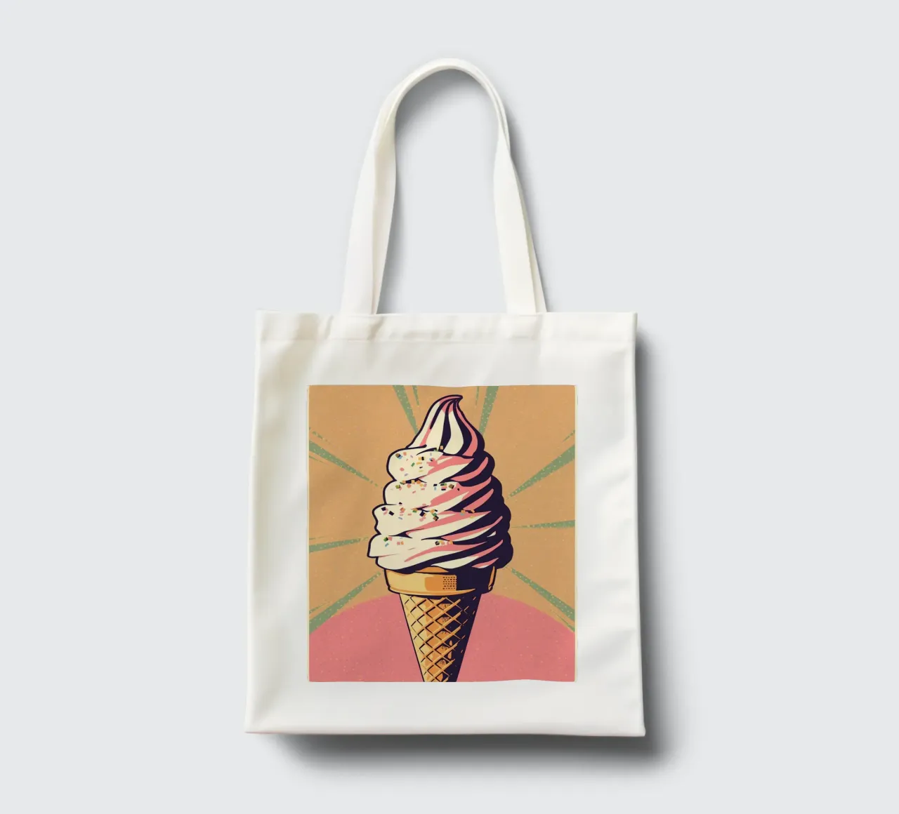 Cono gelato soft serve con zuccherini borsa in juta da DesignDoodle