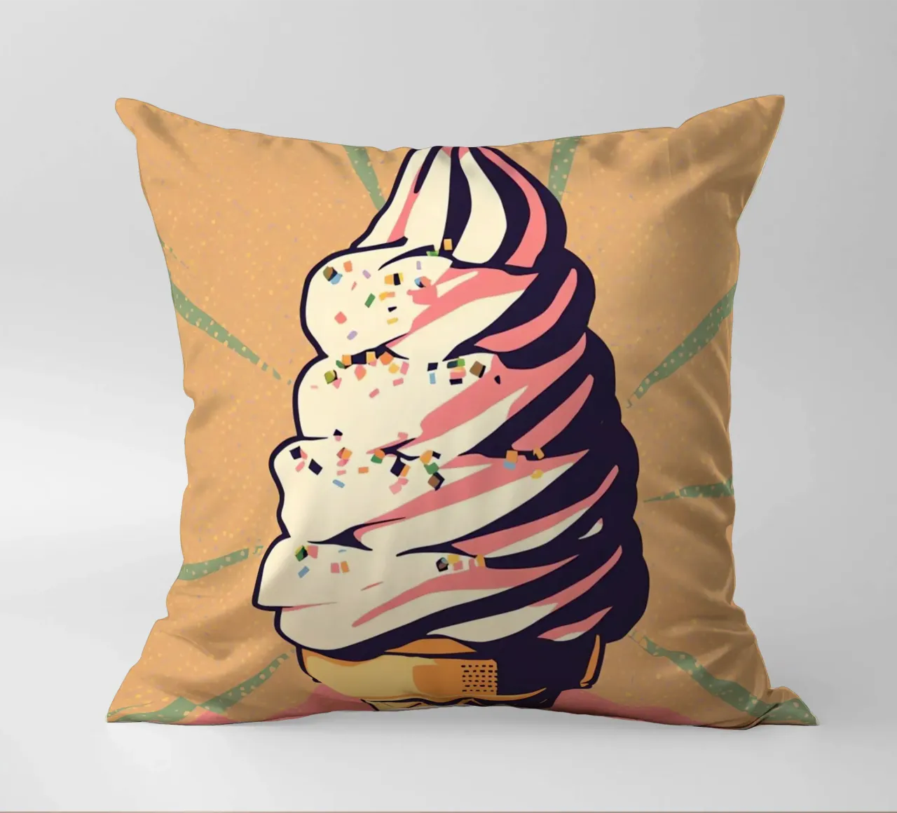 Cono gelato soft serve con zuccherini cuscino da DesignDoodle