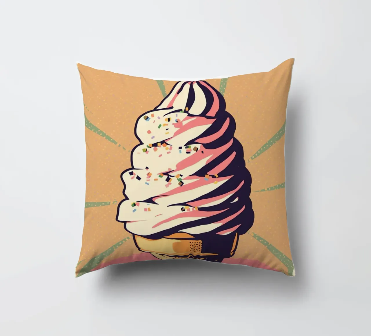 Cono gelato soft serve con zuccherini cuscino da DesignDoodle