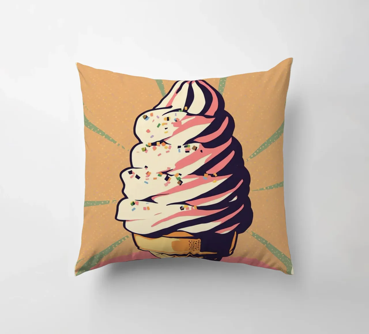 Cono gelato soft serve con zuccherini cuscino da DesignDoodle