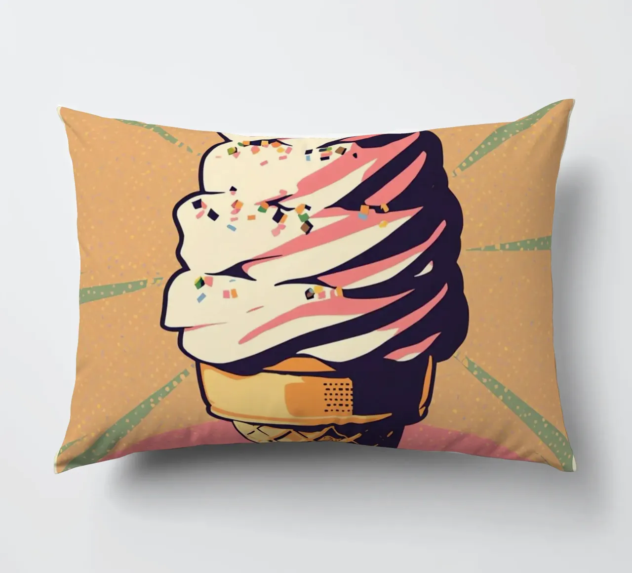 Cono gelato soft serve con zuccherini cuscino da DesignDoodle