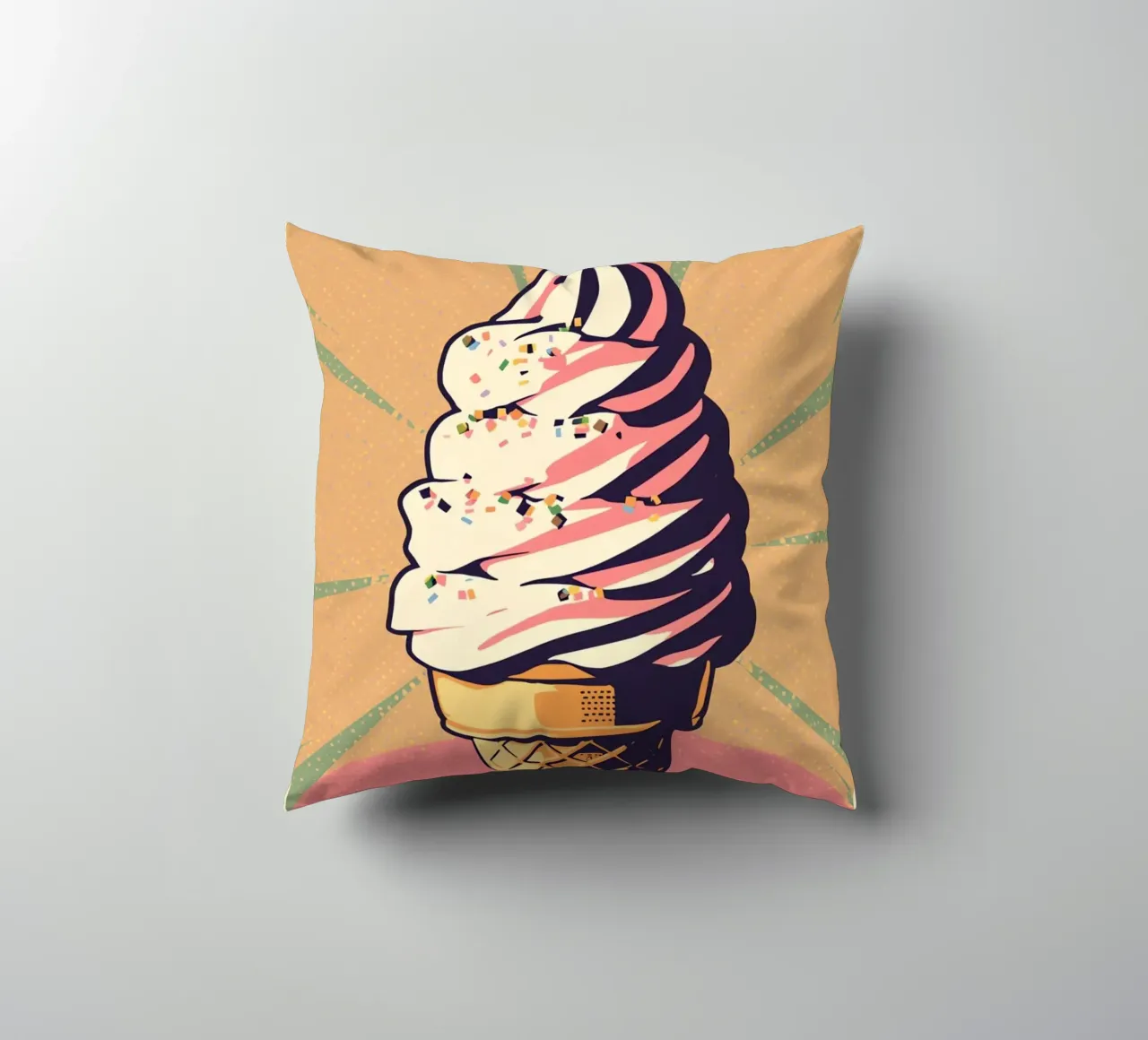 Cono gelato soft serve con zuccherini cuscino da DesignDoodle