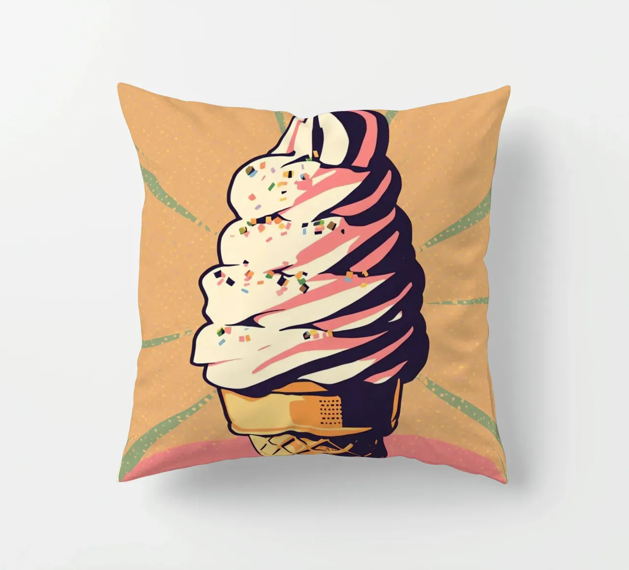 Cono gelato soft serve con zuccherini cuscino da DesignDoodle
