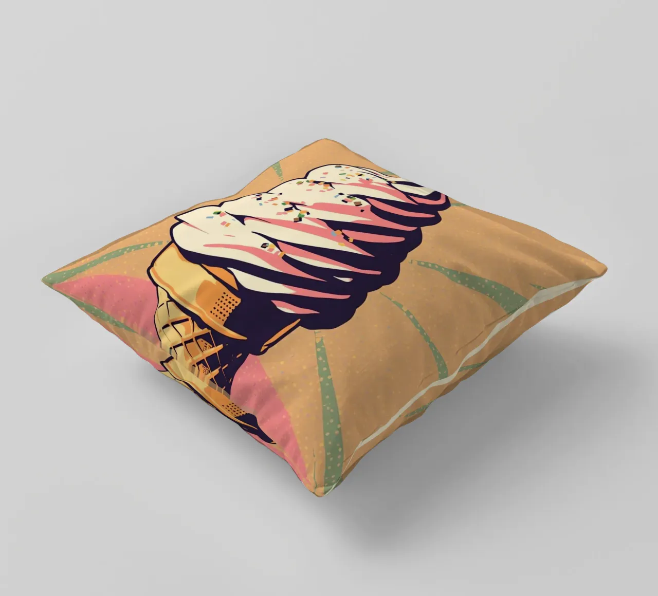 Cono gelato soft serve con zuccherini cuscino da DesignDoodle