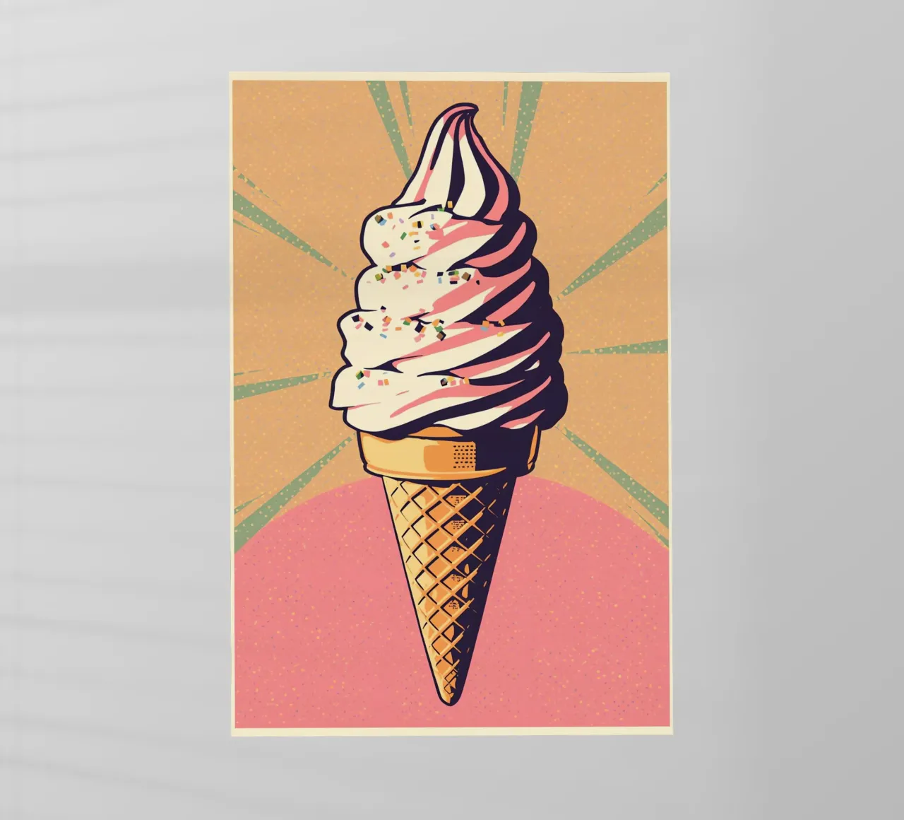 Cono gelato soft serve con zuccherini pellicola backlit da DesignDoodle