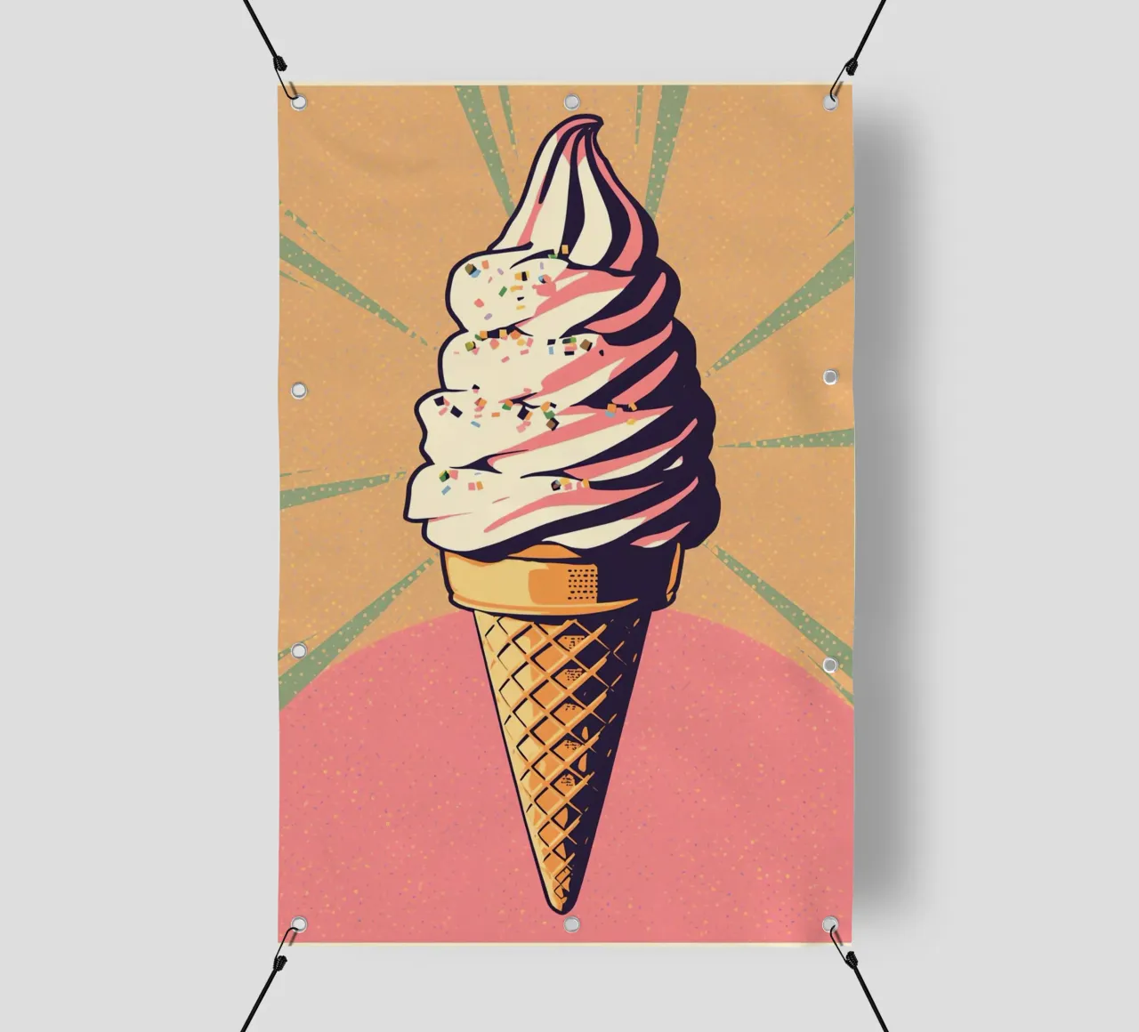 Cono gelato soft serve con zuccherini telo in pvc da DesignDoodle