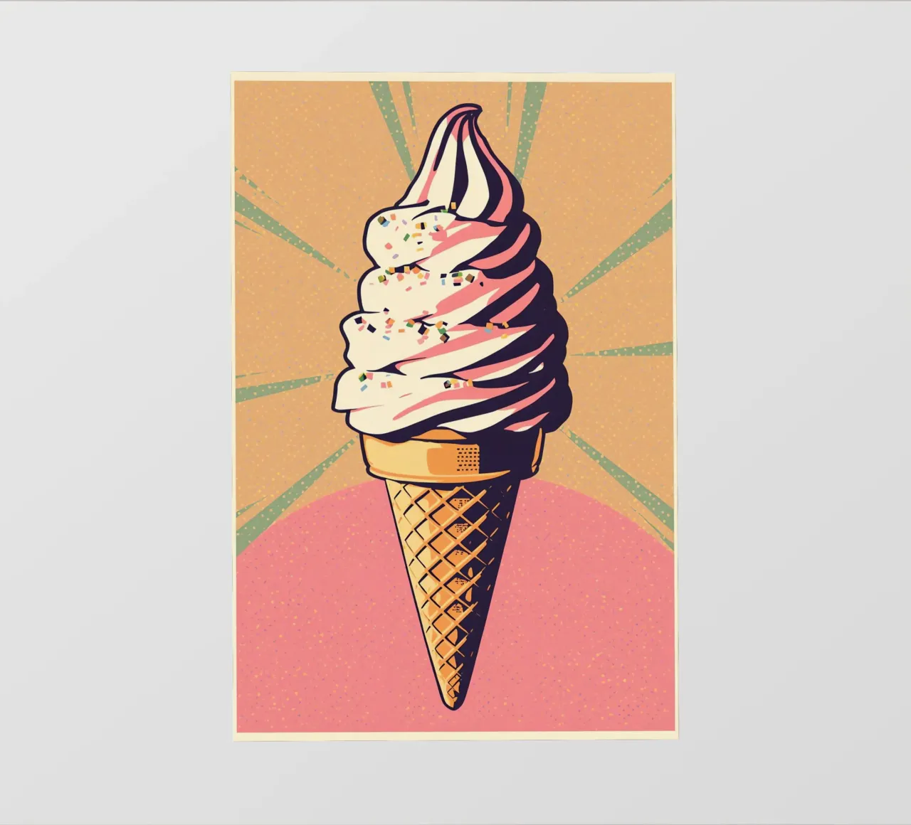 Cono gelato soft serve con zuccherini telo in pvc da DesignDoodle