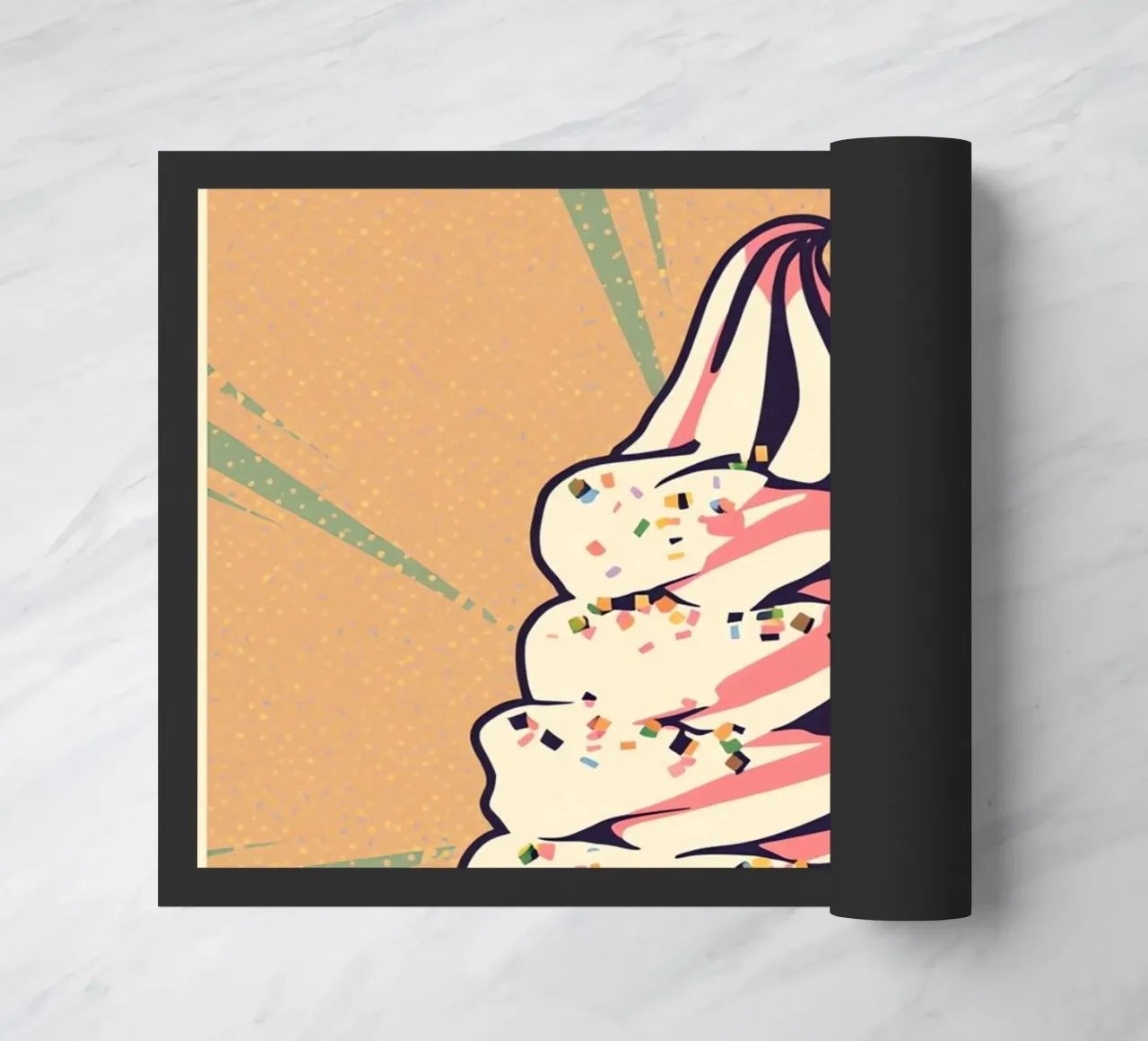 Soft Serve Ice Cream Cone with Sprinkles doormat by DesignDoodle