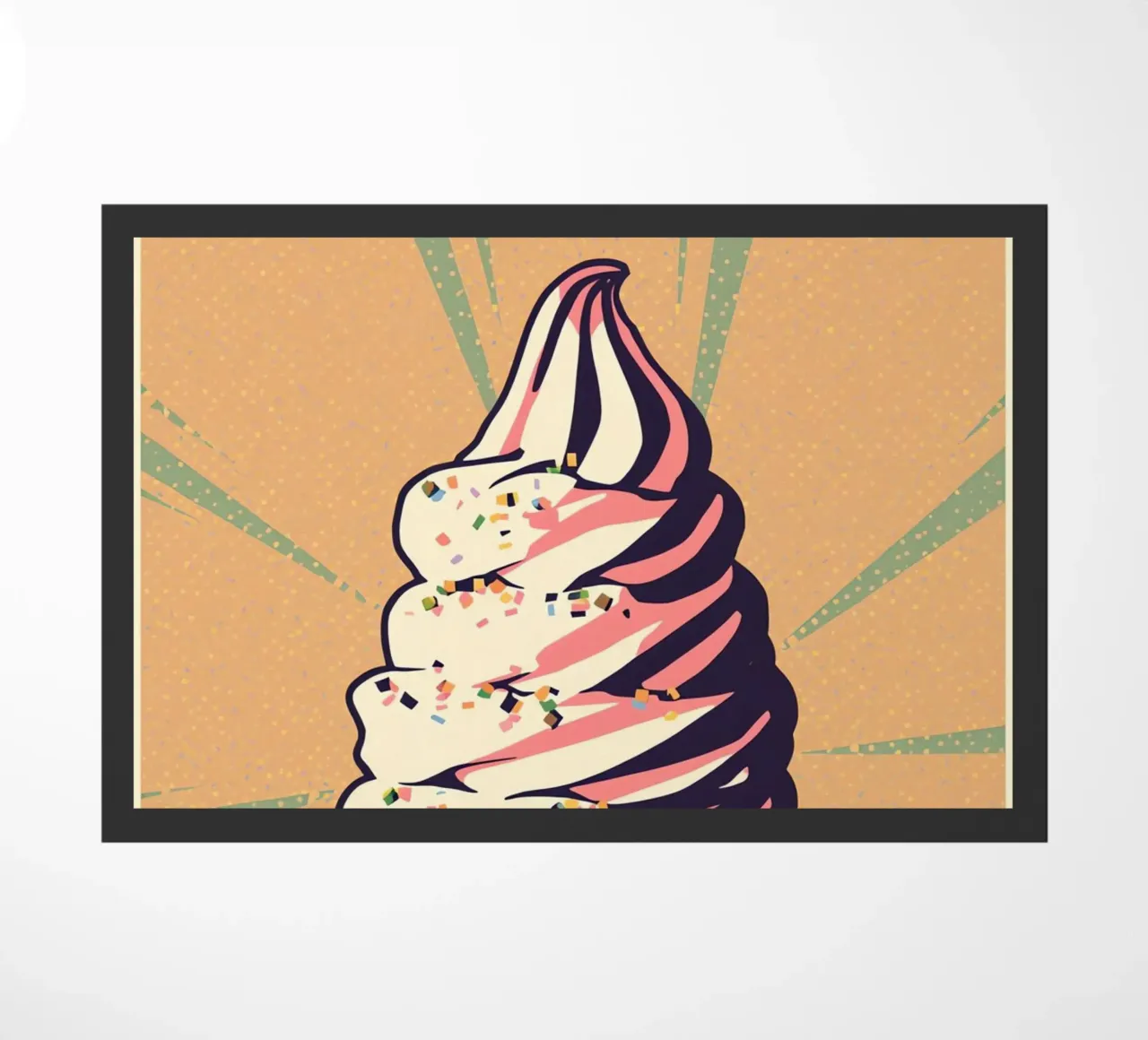 Soft Serve Ice Cream Cone with Sprinkles doormat by DesignDoodle