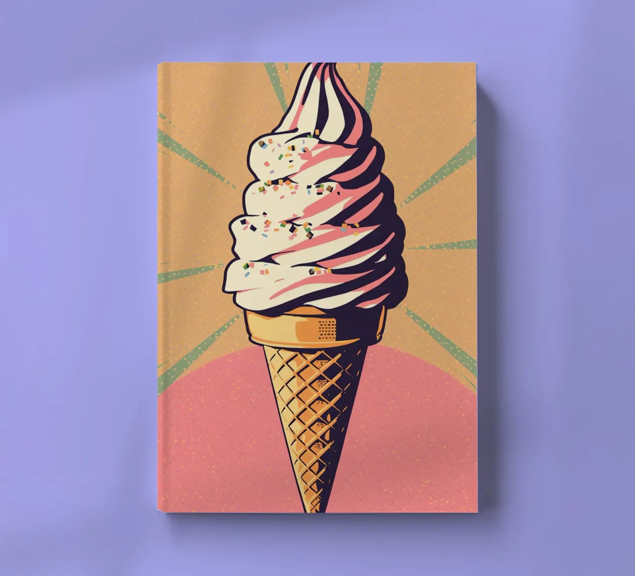 Cono gelato soft serve con zuccherini diario da DesignDoodle