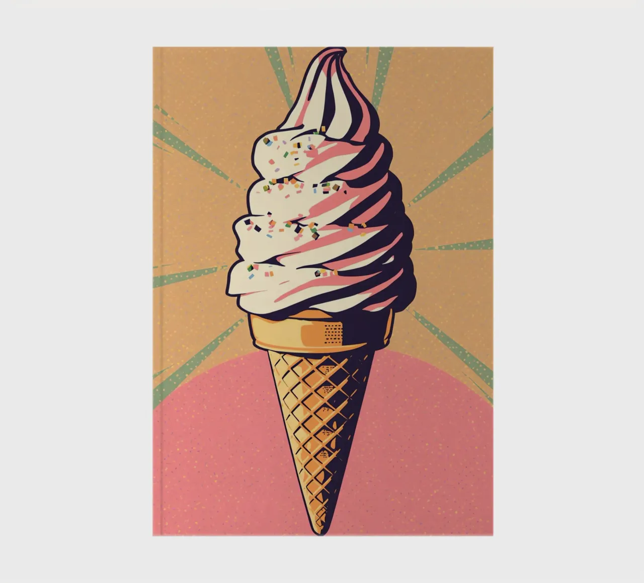 Cono gelato soft serve con zuccherini diario da DesignDoodle