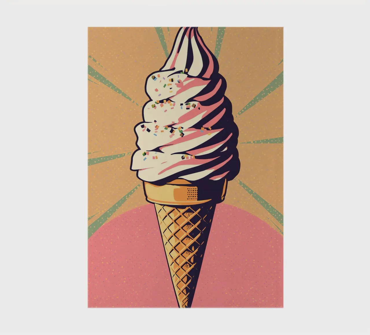 Cono gelato soft serve con zuccherini diario da DesignDoodle