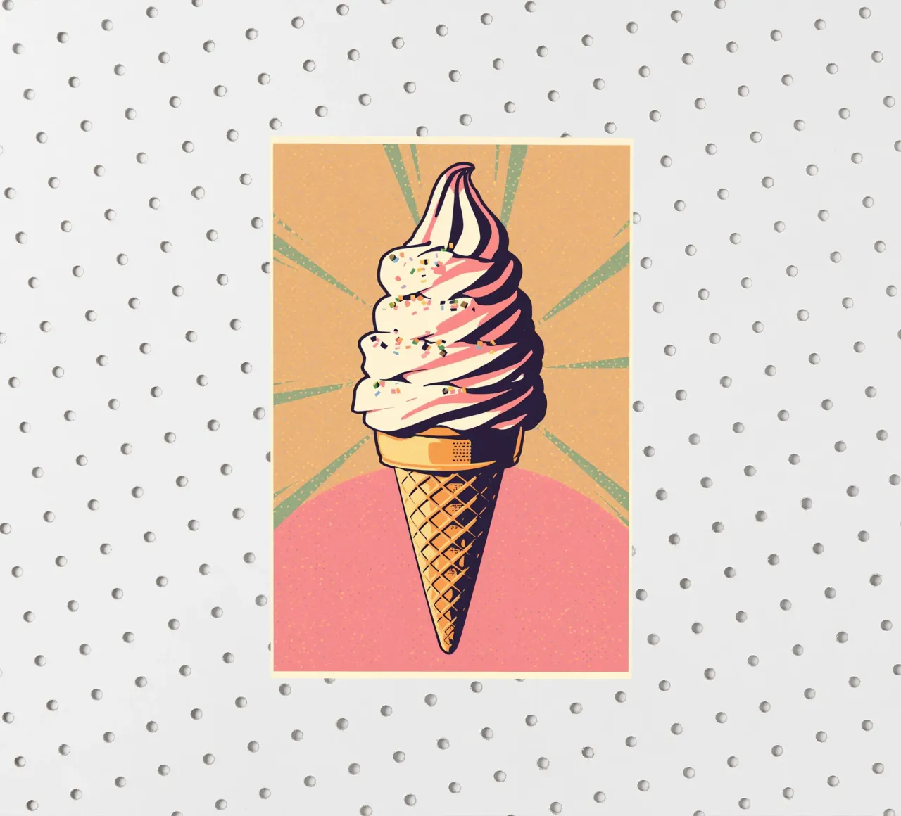 Cône de crème glacée soft serve avec des éclats de pâte à tartiner autocollant de DesignDoodle