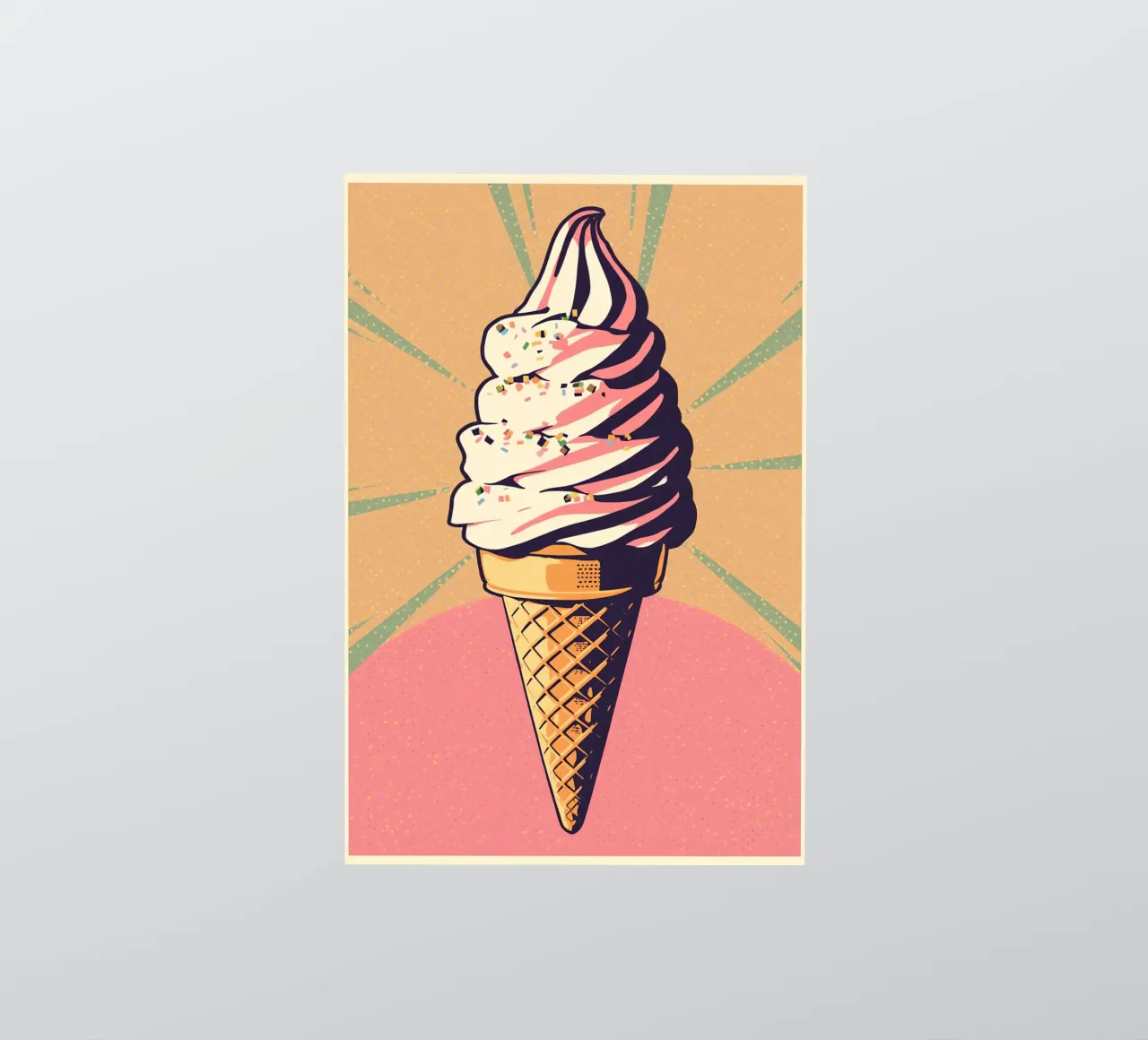 Cône de crème glacée soft serve avec des éclats de pâte à tartiner autocollant de DesignDoodle