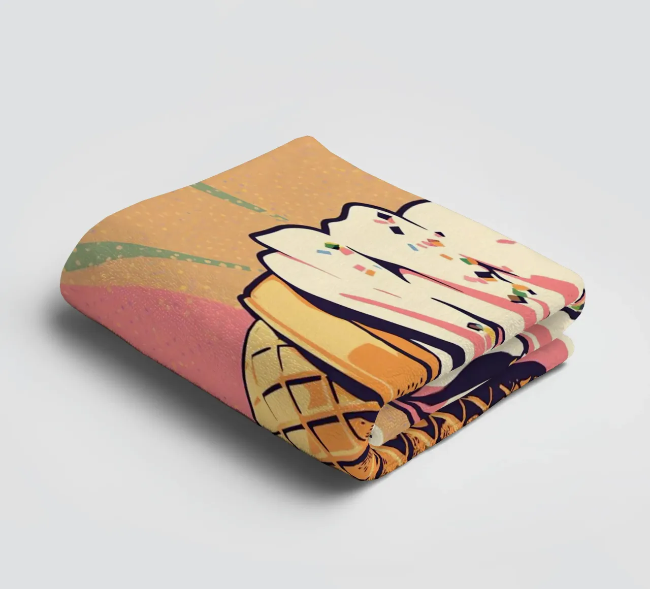Soft Serve Ice Cream Cone with Sprinkles towel by DesignDoodle