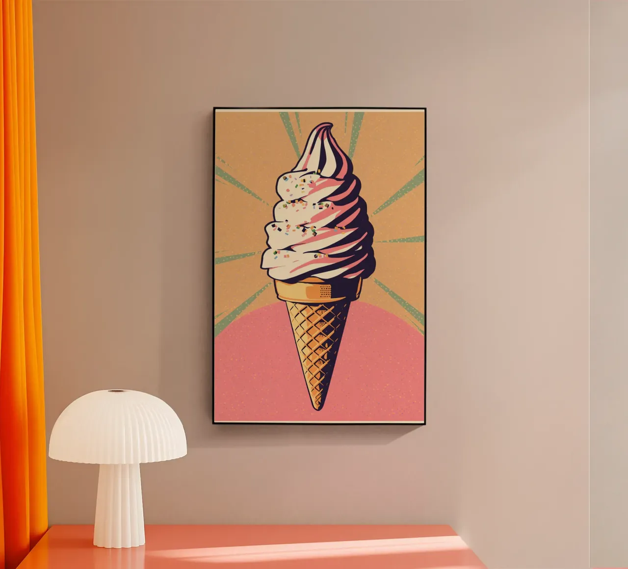 Cono gelato soft serve con zuccherini plexiglass da DesignDoodle