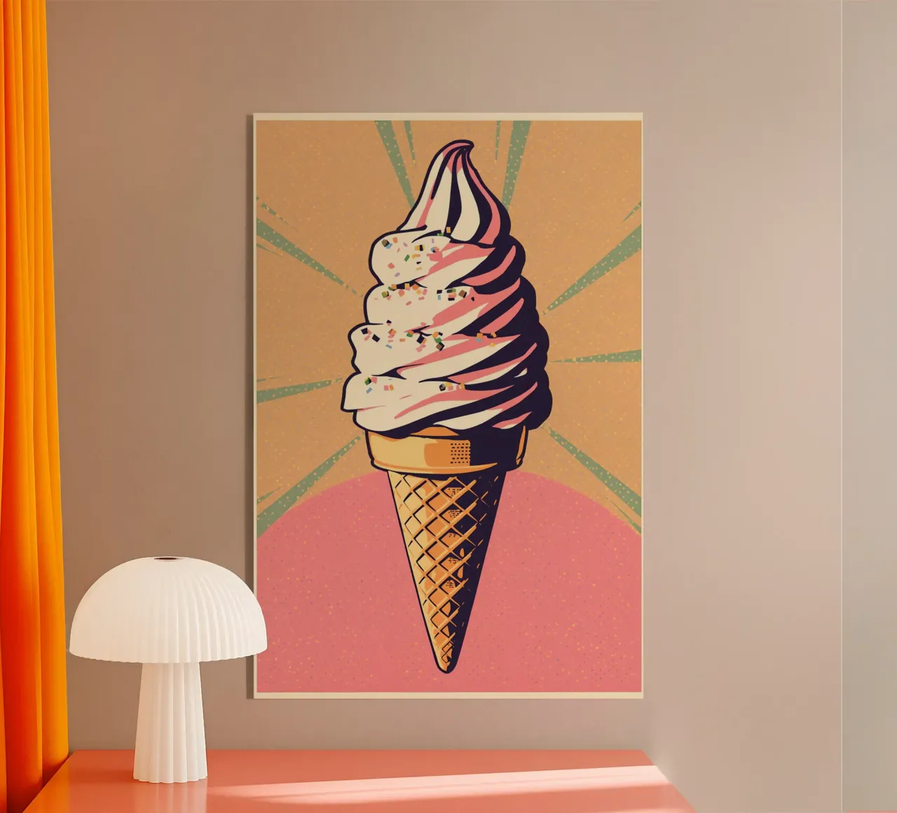 Cono gelato soft serve con zuccherini plexiglass da DesignDoodle