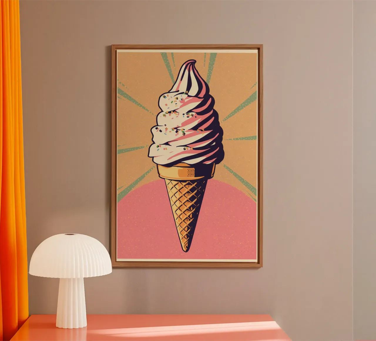 Cono gelato soft serve con zuccherini pannello forex da DesignDoodle