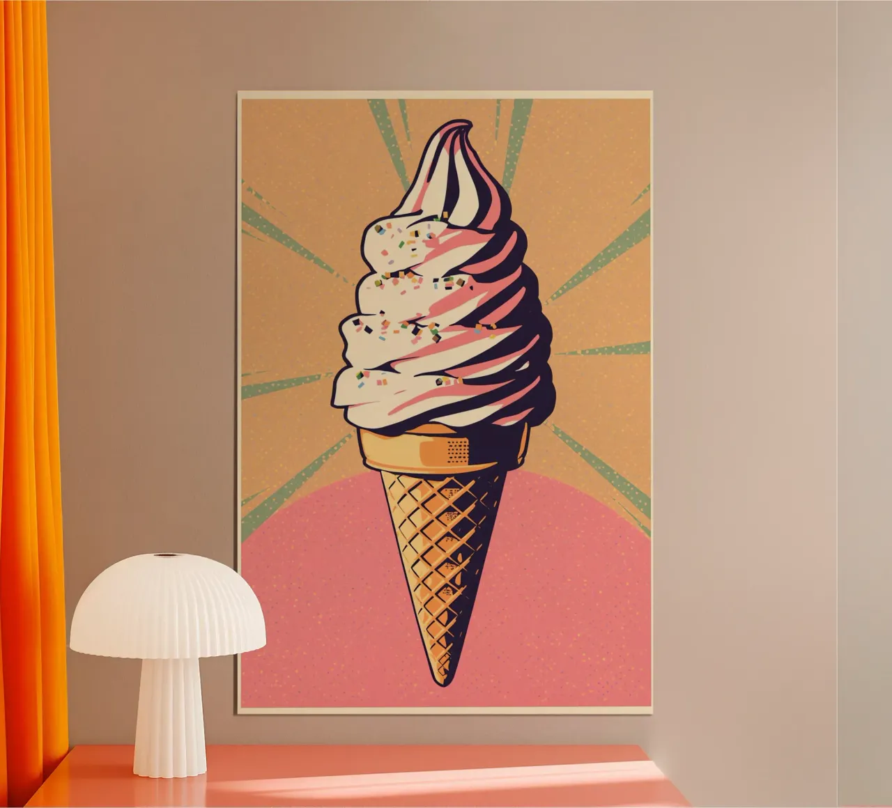Cône de crème glacée soft serve avec des éclats de pâte à tartiner hahnemühle de DesignDoodle