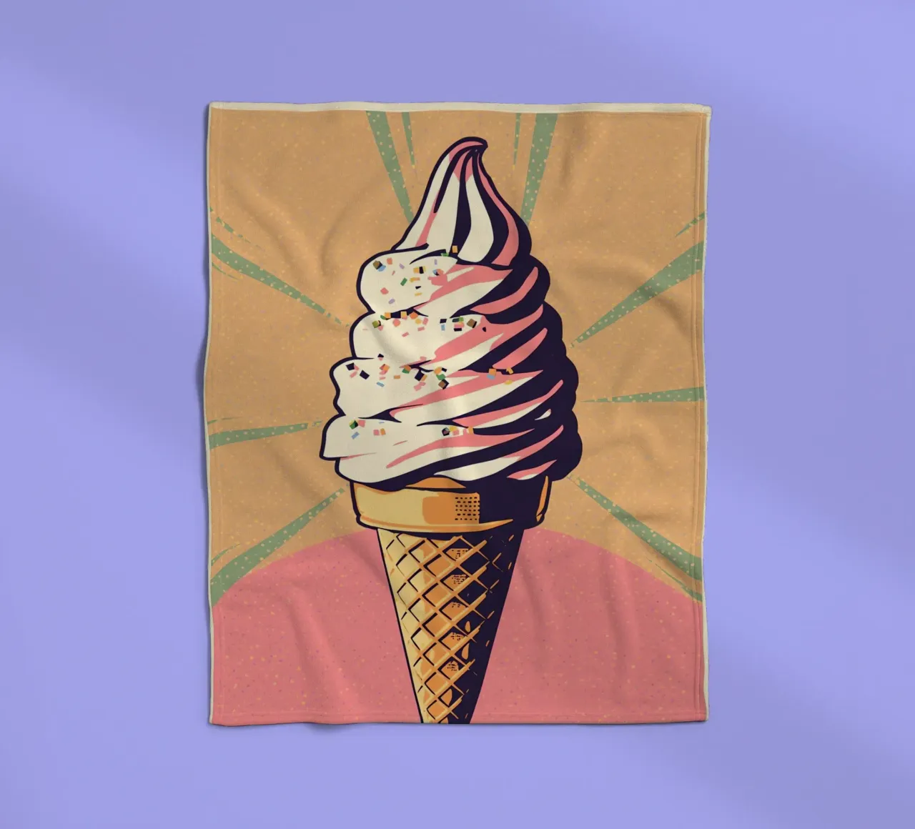 Cono gelato soft serve con zuccherini coperta in pile da DesignDoodle