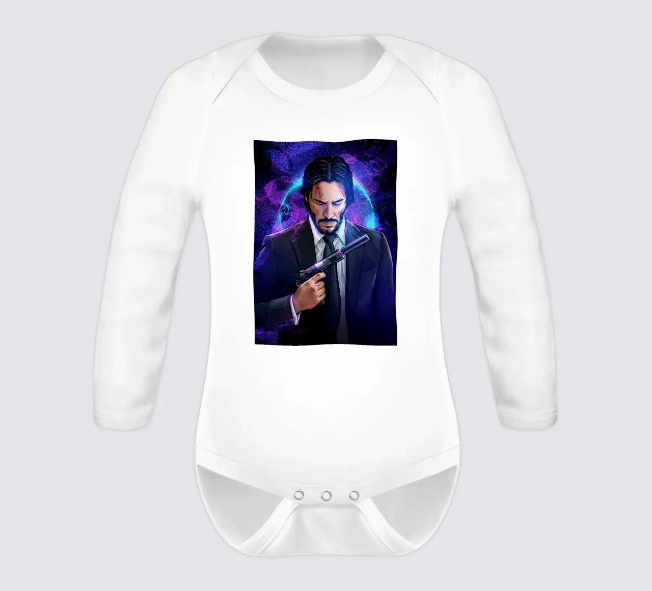 John Wick long-sleeve baby romper by nabakumov