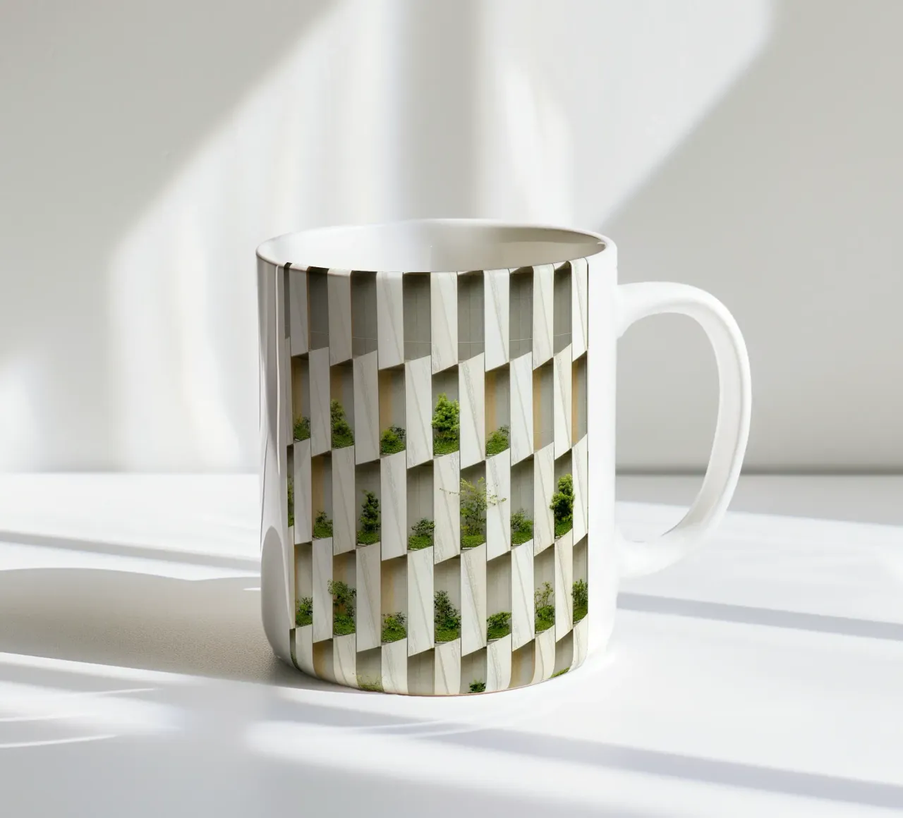 striped building tazza in ceramica da juli