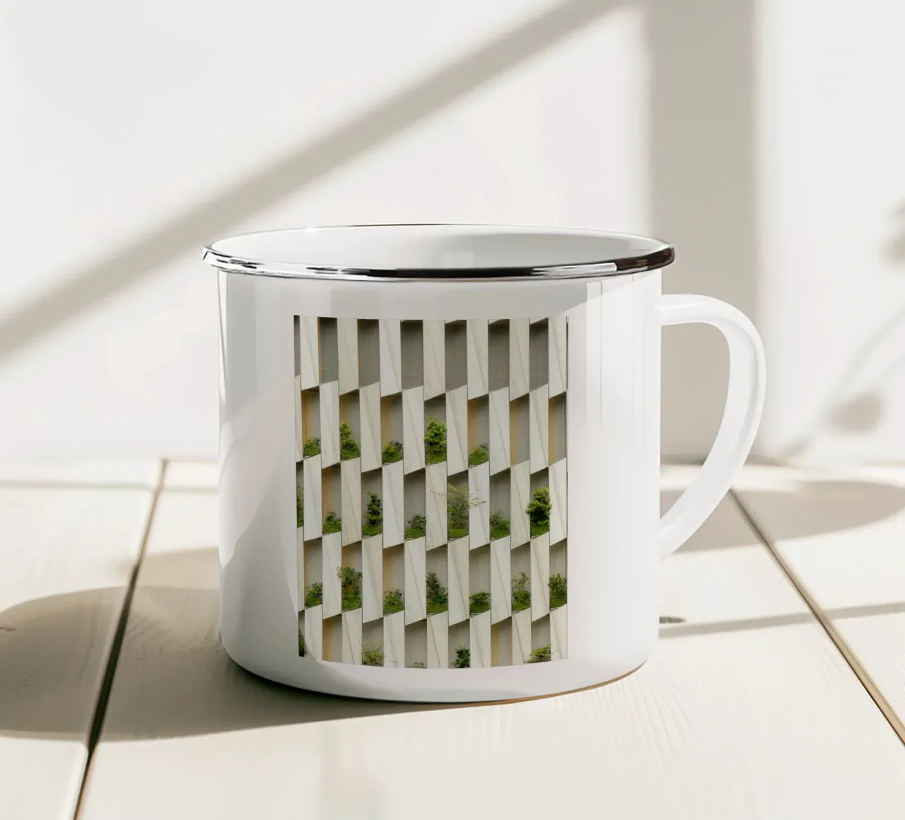 striped building tazza in smalto da juli