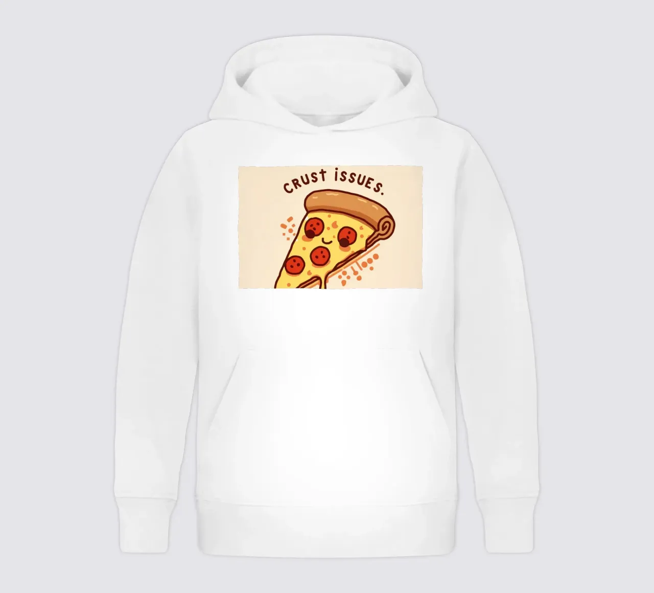 Sorridente fetta di pizza al salame piccante "Problemi di crosta" felpa bambino con cappuccio da DesignDoodle