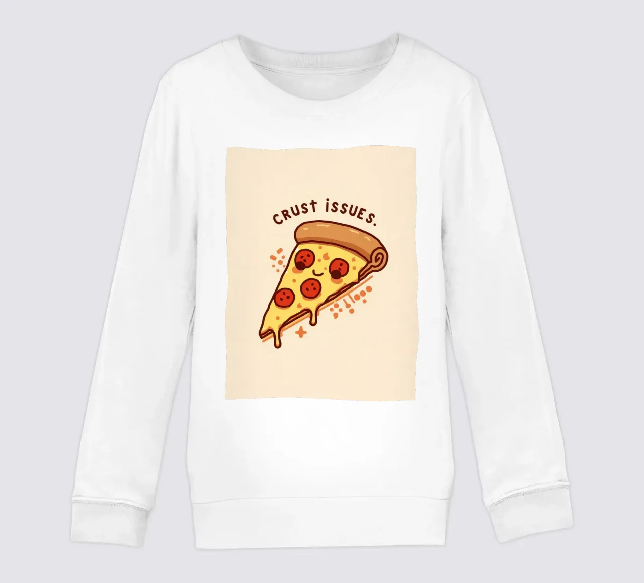 Sorridente fetta di pizza al salame piccante "Problemi di crosta" felpa bambino da DesignDoodle