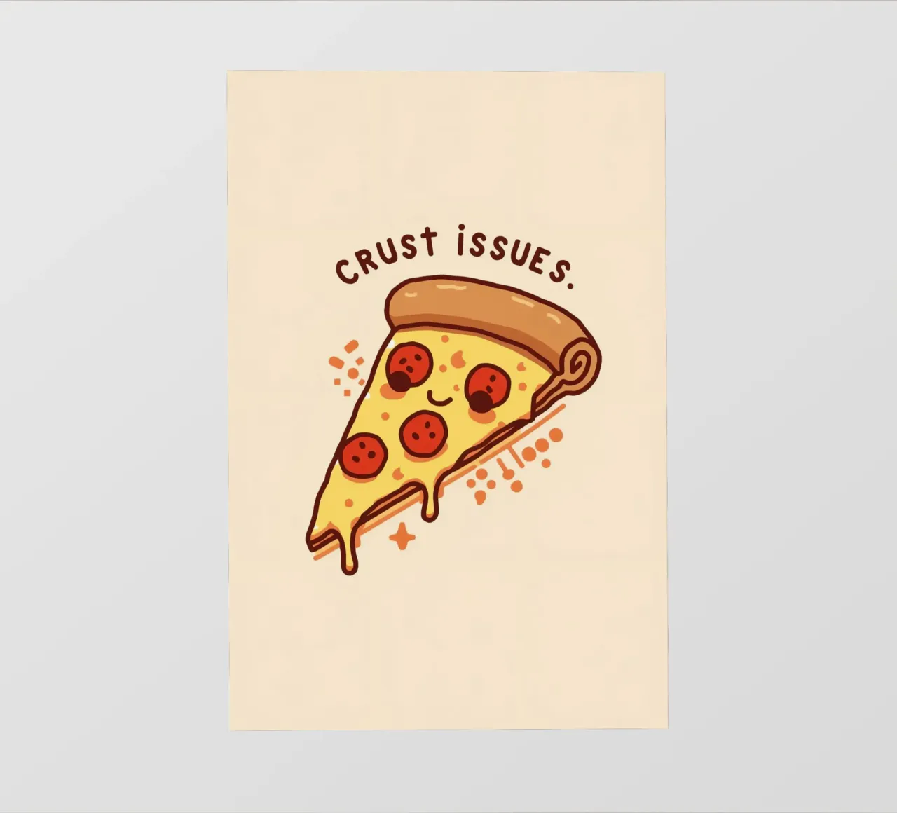 Sorridente fetta di pizza al salame piccante "Problemi di crosta" telo in pvc da DesignDoodle