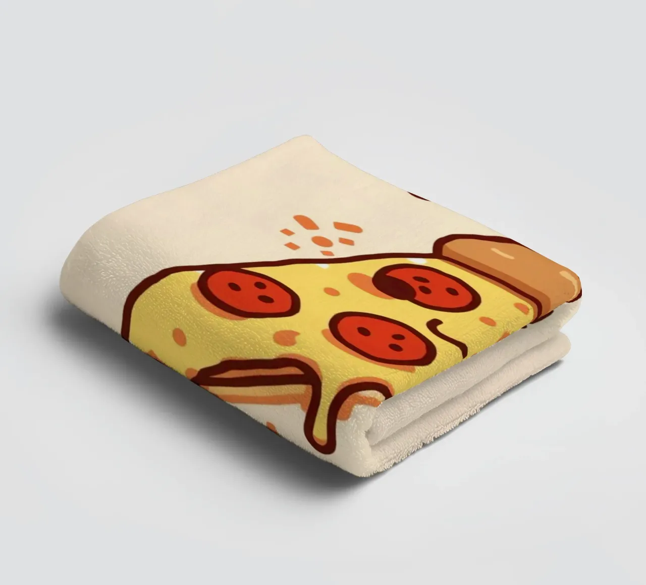 Sorridente fetta di pizza al salame piccante "Problemi di crosta" asciugamano da bagno da DesignDoodle